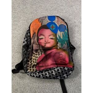DV8 Pop Art Graphic Backpack Black White Logo Print Streetwear Rucksack